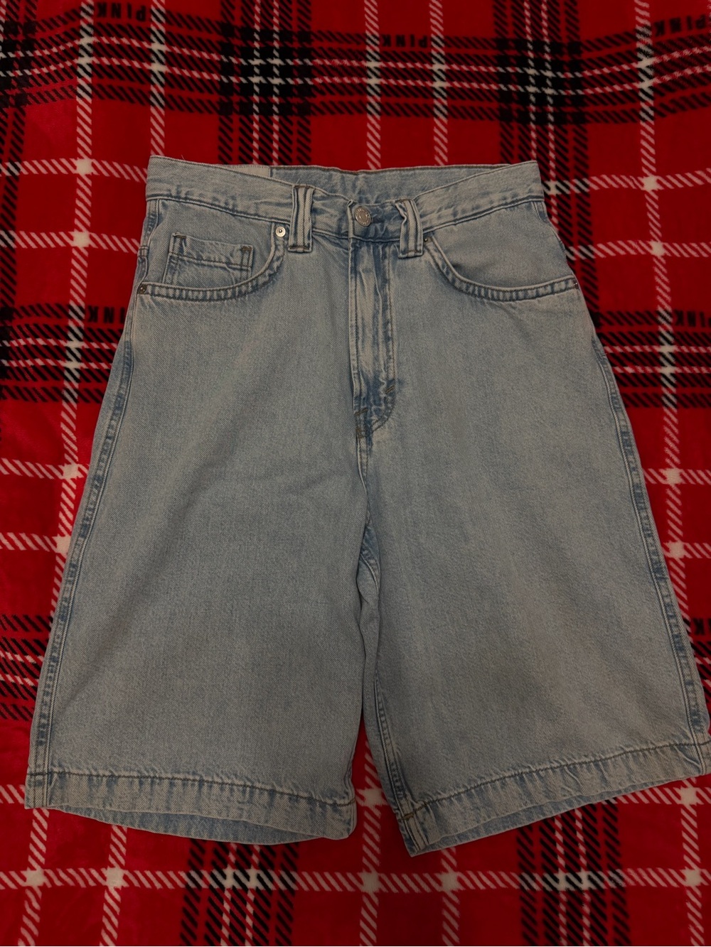 H&M Light Blue Denim Men's Shorts - Relaxed Fit